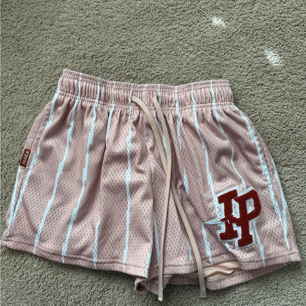 Pink Striped Women Shorts